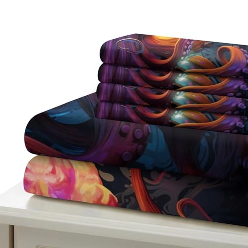 Housse couette douce légère fermeture éclair imprimé floral 3D - 7