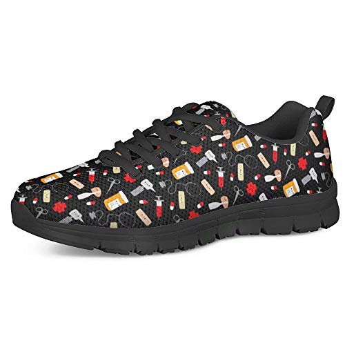 POLERO Nurse Zapatillas para Enfermera patrón para Mujer Hombre Zapatillas Deportivas Ligeras para Correr Gimnasio Zapatillas Zapatos de Ocio 36-45 EU