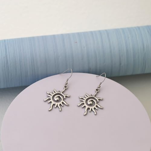 Sunburst Earrings for Women with 925 Sterling Silver Hooks,Hypoallergenic Sun Dangle Earring Boho Jewelry Gift2