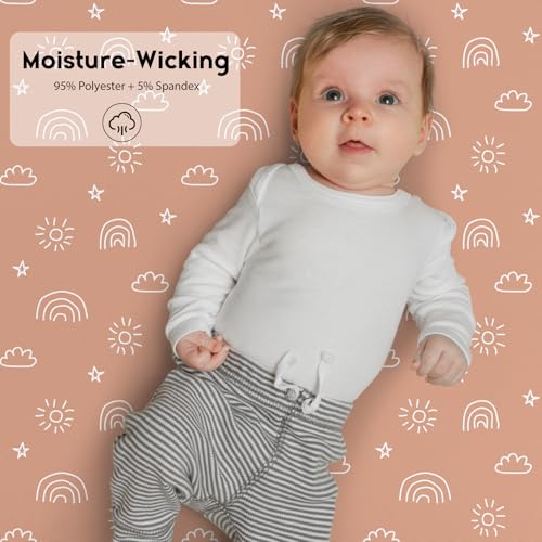 Yoofoss Moses Basket Sheets, Newborn Pram Sheets Fitted for Baby Boy and Girl, Crib Baby Bassinet Sheet, Breathable 2 Pack Easy Care