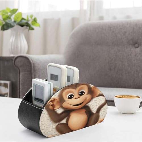 Organiseur de télécommande en cuir synthétique chic à 5 compartiments