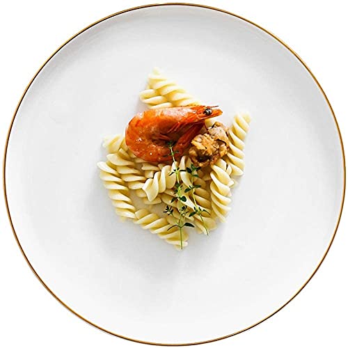 ERoomQ Pasta Bowls Creative Ceramic Snack Plate Pasta Plate Western Dish Flat Salad Tray Tableware Steak Plate,