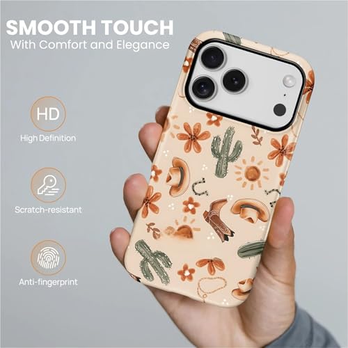 Coque iPhone 17 Pro en silicone mat premium aux finitions soignées style Western