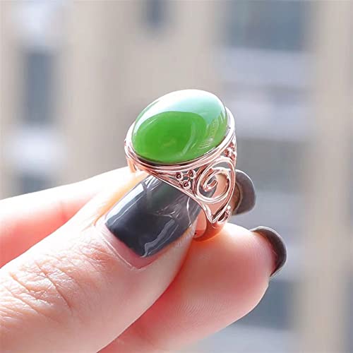 Bague ouverte en jade vert réglable pour en finir avec les problèmes de taille - 2