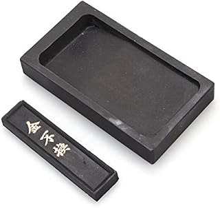 NUOLUX Chinese Calligraphy and Painting Inkstone with Chinese Taditional Ink Stones Rectangle Ink Stick