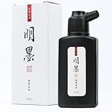 Qi Ming Wen Fang Calligraphy and Sumi Liquid Ink, Traditional Black Sumi Ink for Chinese Calligraphy, Painting and Japanese Brush Art, Light Glue (3.5oz/ 100ml)