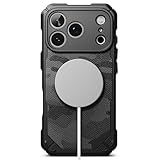 【Ringke】iPhone 17 Pro Max ケース RUGGED GEAR MAGNETIC TPU 首掛け 斜め掛け クロスボディストラップ 落下防止 耐衝撃 滑り止め 軽量 頑丈 マグネット搭載 エアークッション ラギッド スマホケース スマホカバー アイフォン17プロマックス (ストラップホールあり) - Magnetic Camo Black