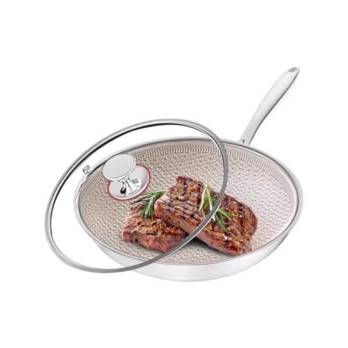 Planties & Sartenes – Sartén de rascado con tapa de vidrio – Utensilios de cocina y versátil con esta estufa, diseñada para cocinar y parrilla, resistente para cocinar