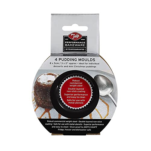 Tala Performance Carbon Steel Pudding Moulds, Set of 4, Minimalist Black, Gray
