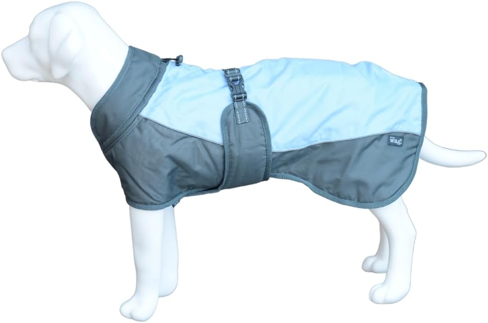 Henry Wag Waterproof Dog Coat for Your Dog for Outdoors Adventures - Hydro-comfort Technology, Adjustable collar, Lead and harness access slot (X-Small 35cm)