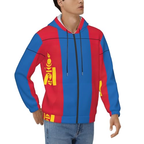 Sweat à capuche homme drapeau mongol : fini les vêtements casual basiques