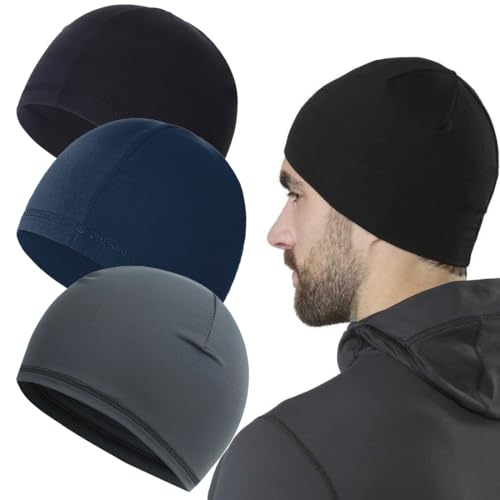 RAXLUPO 3 Stücke Dünne Mütze Herre Fahrradmütze Atmungsaktive Laufmütze schnelltrocknende Sport Hauben für den Außenbereich geeignet zum Joggen Wandern Radfahren