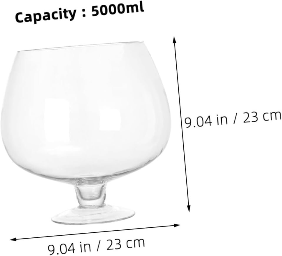 TOYANDONA Glass Goldfish Bowl 5000ml Desktop Aquarium Tank Multi-Function Betta Fish Tank for Office and Home Aquatic Pets