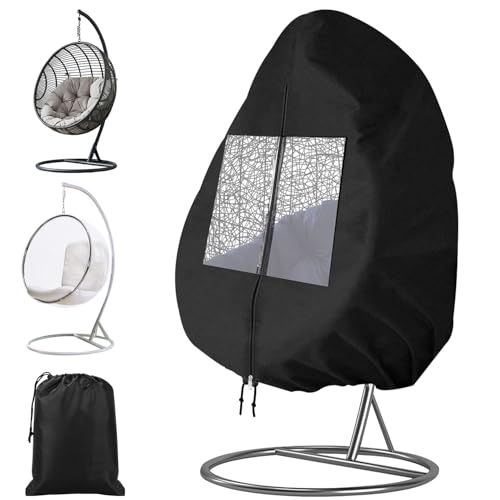 Zhufas Hängesessel Abdeckung Outdoor,420D Oxford-Gewebe Schutzhülle für Hängesessel mit Wasserdichtem Reißverschluss und Zugband,Wasserdicht UV-Anti Winterfest Schutzhülle Gartenmöbel(190x115cm)