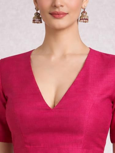 Image of Thevasa Women's Dupion Raw Silk Divine Depth Blouse