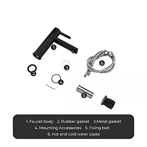 Robinet de lavabo noir mat facile à installer avec commande de température fluide - 5