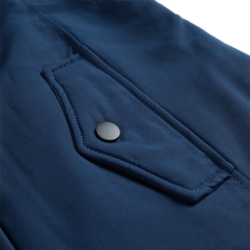 YYNUDA Damen Winterparka Dicker Warm Lang Wintermantel mit Fellkapuze Winter Jacke Outdoor Jacke für Winter Navy blau L