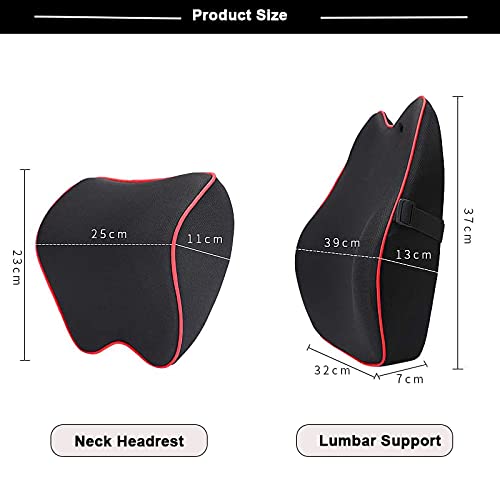 Auto Hoofdsteun Kussen Pak Neksteun Kussen Gemaakt Van En Memory Foam Auto Gadgets Voor Volwassen Kinderen Zwart) (Grootte : B) - Image 5