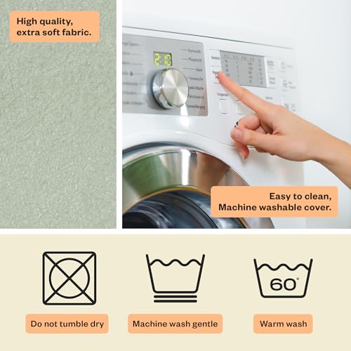 my brest friend deluxe nursing pillow cover - slipcovers for baby - adjustable fit easy care durable - nursing pillow not included spring green