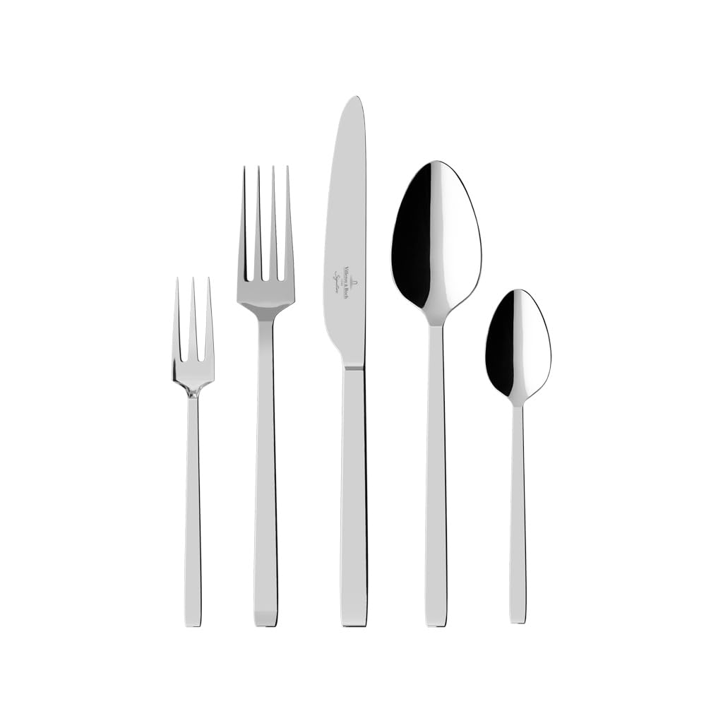 Villeroy & Boch - La Classica Besteckset 30-teilig Silber, Spülmaschinenfest, Besteck Set für 6 Personen, Besteckset Platin, Besteck, Edelstahl