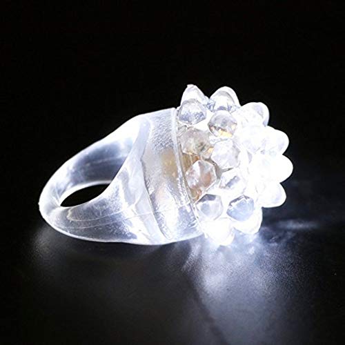 Lacgo Led Flashing Bumpy Rings, Novelty Party Favor Cold White Leds Jelly Ring Soft Rubber Clear Ring White Led Flashing Jelly Bumpy Rings For Home Party Night, One Size Fits All(Pack Of 12) #TOP1