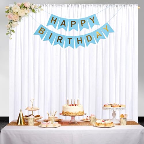 Image of White Sequin Backdrop Curtains-1 Panel 5FTx8FT White Backdrop for Wedding, Glitter Party Decorations Background Drapes for Birthday Party Anniversary Graduation Photo Booth Decor