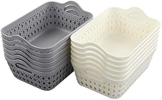 Bblina Mini Plastic Basket Tray, Desktop Storage Basket Set of 12