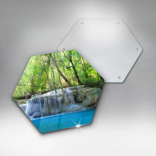 Planche à découper induction 40cm Wallfluent hectagonale motif cascade pour cuisine