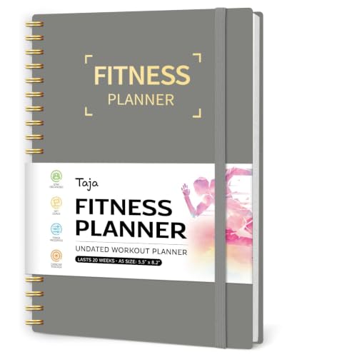 Taja Fitness Workout Journal & Log Book for Women & Men, Fitness Planner