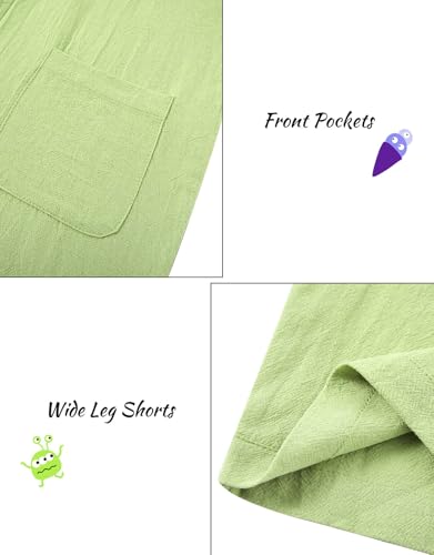 Image of Girls Romper Sleeveless Adjustable Tie-Up Strap Short Jumpsuits Summer Clothes with Pocket 5-12 years