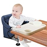 Hook On High Chair with Removable Dining Tray,Folding Portable Clip on Table High Chair,Baby Chair w