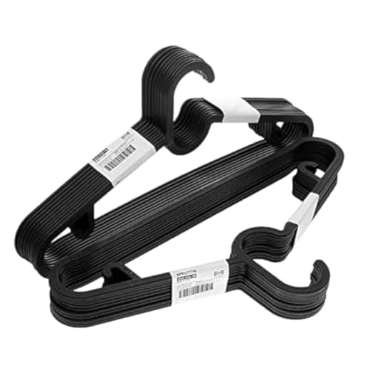 Ikea SPRUTTIG Lightweight Clothes Hangers, Black, Plastic - Set of 20, 29cm