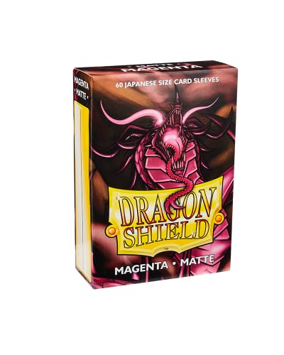 Arcane Tinman Dragon Shield Japanese Size Sleeves â€“ Matte Magenta 60CT - Card Sleeves Smooth & Tough - Compatible with Pokemon, Yugioh, & Moreâ€“ TCG, OCG,ART11126