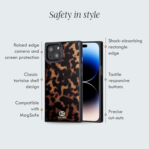Image of COCOMII Rectangle for iPhone 14 /13 Case, Chestnut Tortoiseshell