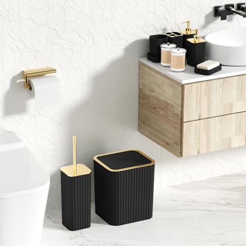image for XLHOMO Bathroom Accessories Set - Gorgeous Black Bathroom Set, 10PC Ba