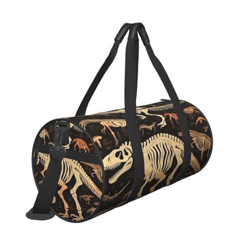 Dinosaur Skeleton Print Duffle Bag for Women Men Personal Item Travel Bags Canvas Weekender Overnight Bag Lightweight Sports Tote Gym Bags Carry On Luggage Bag3