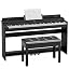 Black with Duet Piano Bench