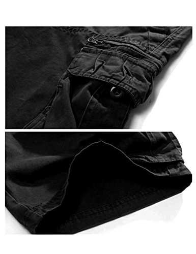 PINKPUM Men's Lightweight Multi Pocket Casual Cargo Shorts (Grey, US38=40)