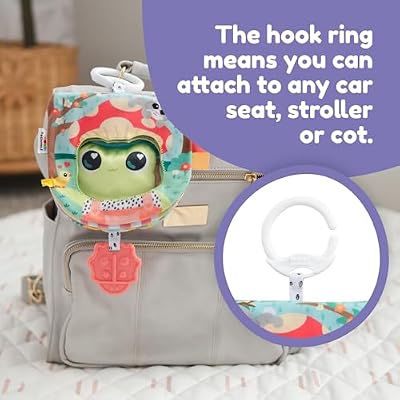 Lamaze Finlees Look Book - Interactive Crinkle Book for Sensory and Developmental Play - Clip on for Stroller, Car Seat or Diaper Bag - High Contrast Touch and Feel Baby Books - Ages 6 Months and Up
