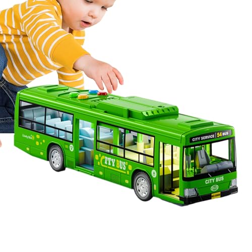 City Bus Toy - Großer Bus Rollenspielzeug - Elektrisch pädagogische Büste - batteriebetriebene Spielfahrzeuge Spielzeug mit Musik und offenen und offenen Türen für den Urlaub