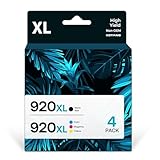 920XL Ink Cartridges Compatible for HP 920 XL Combo Pack Replacement for HP Officejet 6500 6500A 7000 7500A E709 Printer 4-Pack (Black, Cyan, Magenta, Yellow)