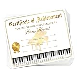 TNKBREEZE 30Pcs Blank Auszeichnungsurkunden Klassische Klavier Abschlussurkunde für Schule Kindergarten Zertifikatsauszeichnungen für Wettbewerb Musikleistungen Musikabschlussdiplom 25x20cm