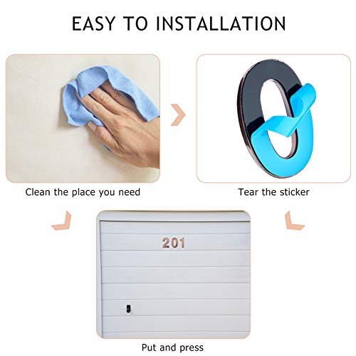 20 Pieces House Numbers Mailbox Numbers 0-9, 3D Door Address Numbers Self Adhesive Mailbox Numbers Sticker Or House, Apartment, Office, Hotel Room, Mailbox Signs (Bronze,3 Inch) #TOP3