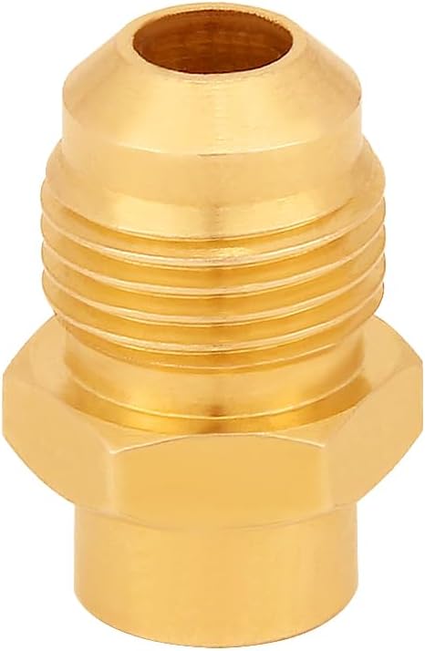 Uenede 3PCS Brass Flare Coupler 3/8" Flare Male x 1/8" NPT Female Tube Gas Adapter Nipples Pipe Fittings Hose Connectors