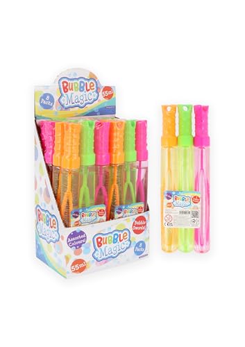 Henbrandt Pack of 3 Bubble Swords 4 Assorted Colours 55ml Kids Toys Summer Fun Children's Bubble Wands Beach and Garden Party Outdoor Games Bubbles for Kids Party Bag Fillers for Boys and Girls