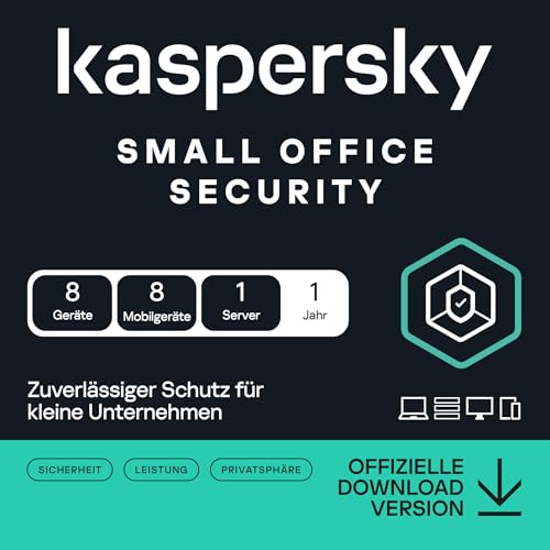 Kaspersky Small Office Security | 8 Geräte 8 Mobil 1 Server | 1 Jahr | Windows/Mac/Android/WinServer | für kleine Unternehmen | Aktivierungscode per Email