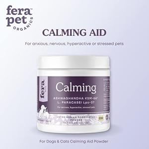 Fera Pets Calming Supplement for Dogs & Cats – Vet Created – GABA & Ashwagandha Supplements Help Cat & Dog Anxiety, Stress or Hyperactivity -60 Scoops
