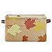 ALALAL Poubelle de Rangement rectangulaire en Tissu Automne Feuilles d'érable Orange Nature Organisateur de Rangement cubique avec poignée en Cuir PU Solide bacs de Rangement étanches pou
