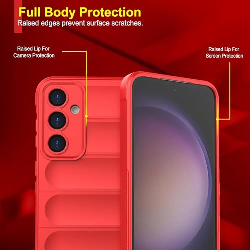 Image of Amazon Brand-Solimo Mobile Cover for Samsung Galaxy S24 5G | Full Camera Protection | Liquid Silicon Case | Flexible Bumper Case for Samsung Galaxy S24 5G (Red)