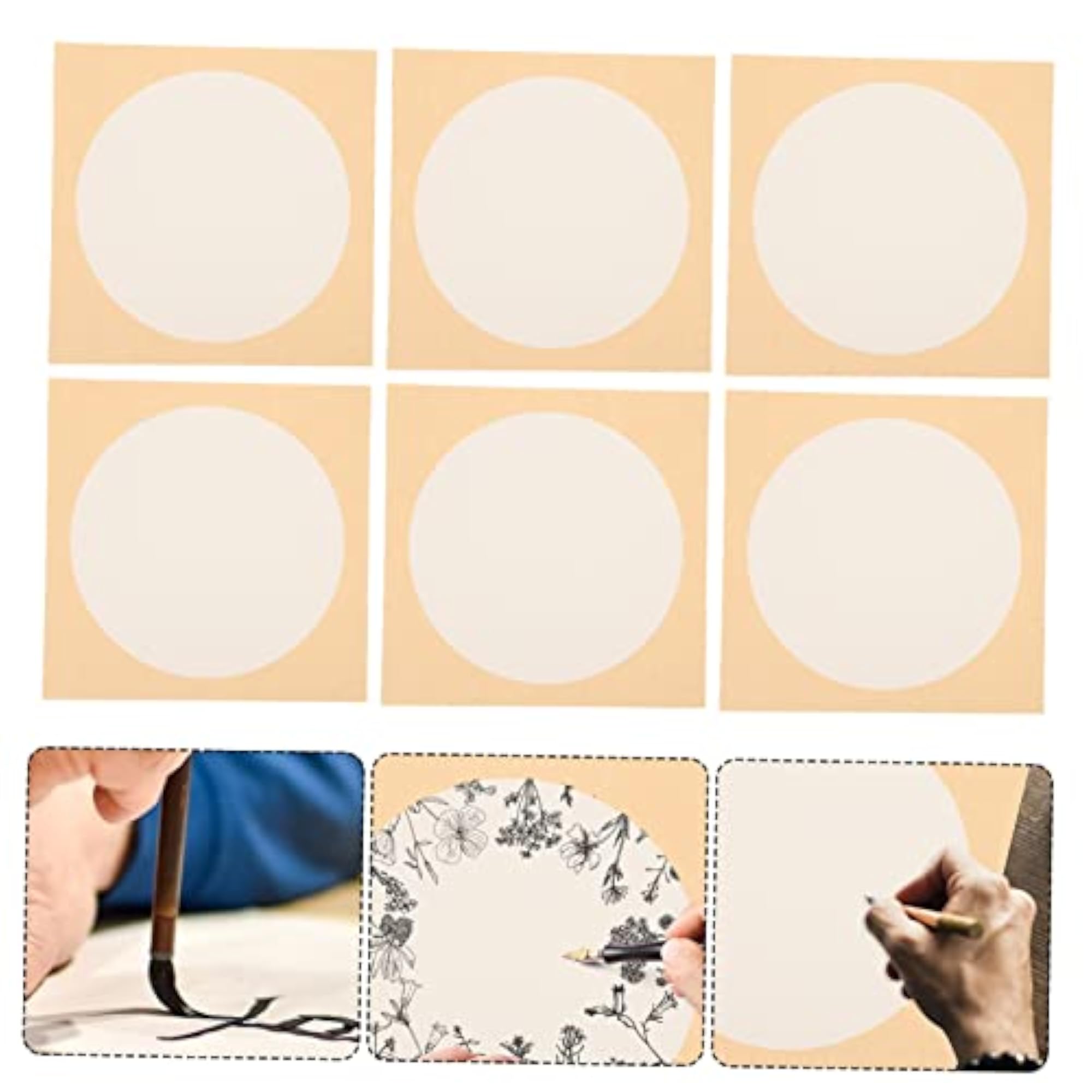 Practice Rice Paper Round Card for Calligraphy